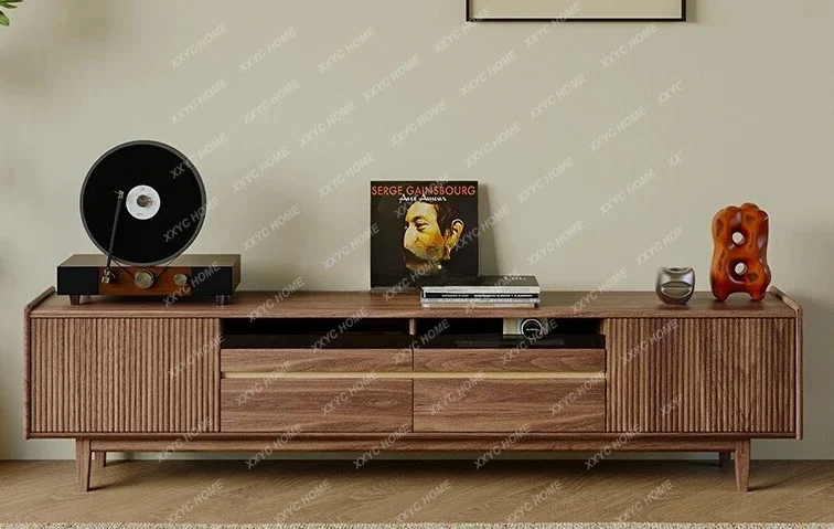 L*Black walnut medieval TV cabinet full solid wood living room simple retro locker
L*Black walnut medieval TV cabinet full solid wood living room simple retro locker