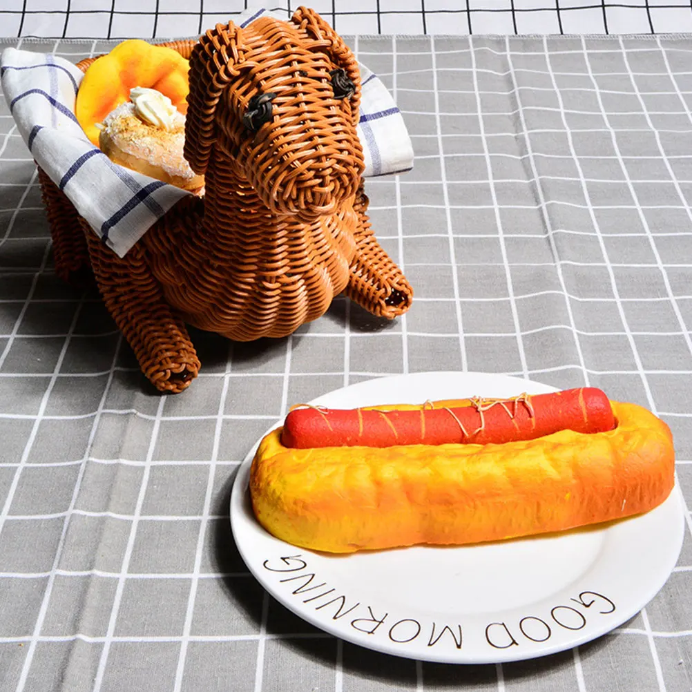 Simulated Dog Storage Basket Imitation Rattan Basket Woven Desk Home Decor Bread Fruit Snack Container Handmade Style
Simulated Dog Storage Basket Imitation Rattan Basket Woven Desk Home Decor Bread Fruit Snack Container Handmade Style