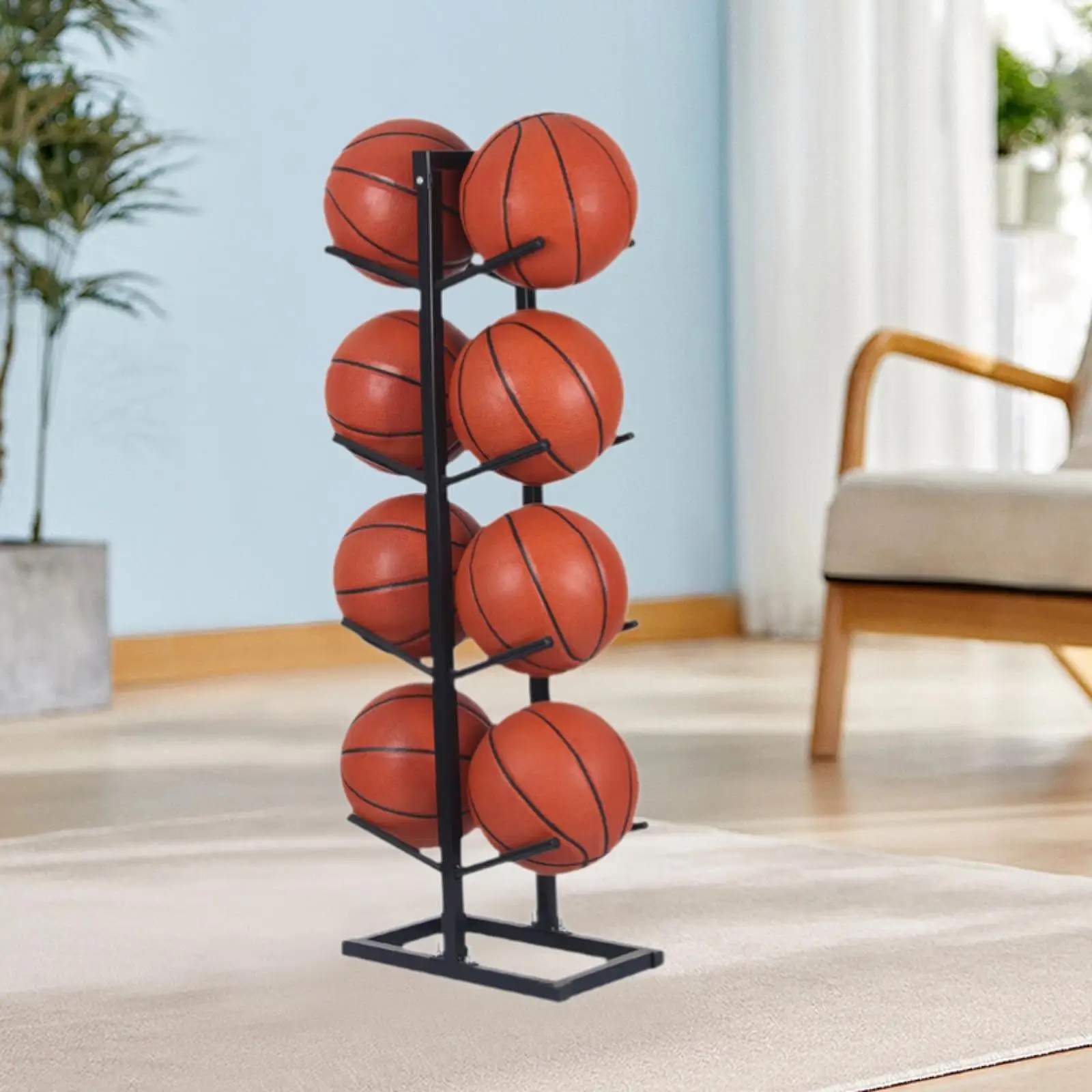 4 Layer Ball Storage Rack Basketball Organizer Portable Equipment Space Saving Display Stand Ball Rack for Volleyball Outdoor
4 Layer Ball Storage Rack Basketball Organizer Portable Equipment Space Saving Display Stand Ball Rack for Volleyball Outdoor