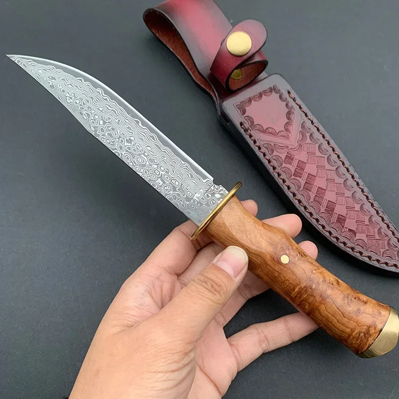 VG10 Damascus Steel Fixed Blade Hunting Knife Cliff Cypress Wood Handle Collect Gift Knives Outdoor Camping Survival Hand Tool
VG10 Damascus Steel Fixed Blade Hunting Knife Cliff Cypress Wood Handle Collect Gift Knives Outdoor Camping Survival Hand Tool
