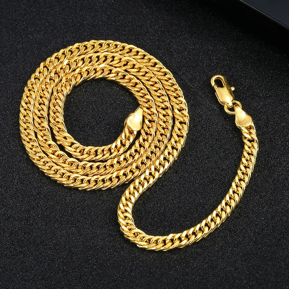 Luxury 24K 9999 Pure Gold real gold Men's and women's necklace width 4MM long 60CM boss necklace
Luxury 24K 9999 Pure Gold real gold Men's and women's necklace width 4MM long 60CM boss necklace