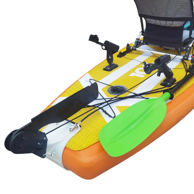 Single pedal boat Orange inflatable surfboard drive system Fishing boat
Single pedal boat Orange inflatable surfboard drive system Fishing boat
