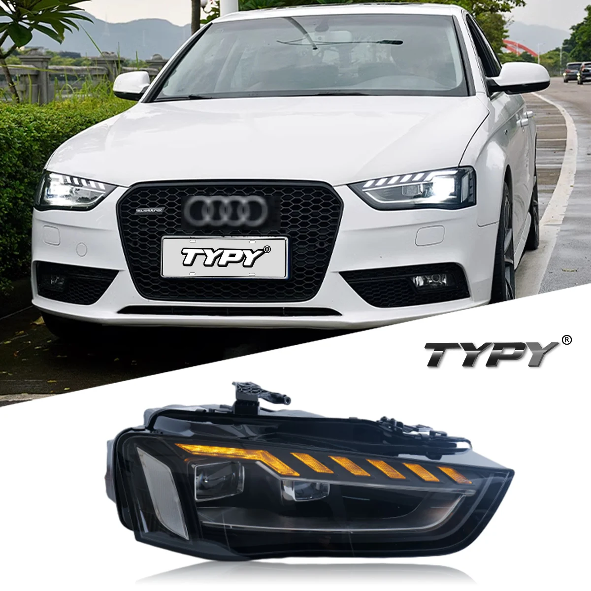Автомобильные фары для Audi A4L, обновление фар 2013-2016, модифицированное для нового динамического указателя поворота, автомобильные светодиодные фары в сборе
Автомобильные фары для Audi A4L, обновление фар 2013-2016, модифицированное для нового динамического указателя поворота, автомобильные светодиодные фары в сборе