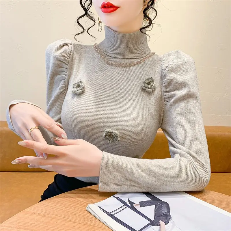 Three-dimensional Flower Pleated Slim Long-sleeved Sweater for Women Autumn 2025 Fashion Half Turtleneck Bottoming Top
Three-dimensional Flower Pleated Slim Long-sleeved Sweater for Women Autumn 2025 Fashion Half Turtleneck Bottoming Top