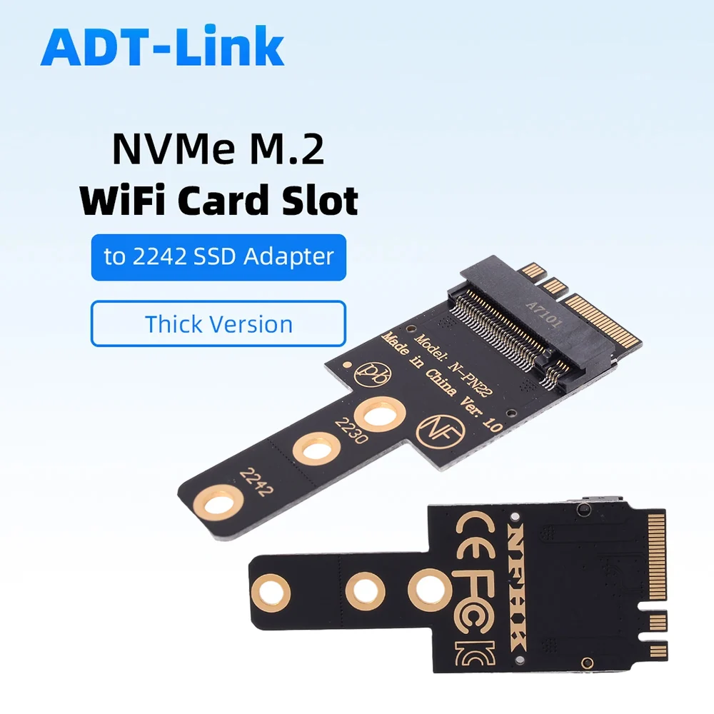 M.2 WiFi Wireless Network Card To 2242 (thick/thin interface ) SSD Conversion NVMe M.2 NGFF Adapter Card
M.2 WiFi Wireless Network Card To 2242 (thick/thin interface ) SSD Conversion NVMe M.2 NGFF Adapter Card