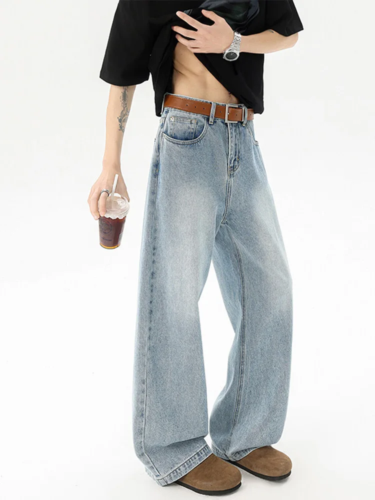 Голубые мужские джинсы с талией, весна-лето, модные американские свободные прямые брюки, удобные повседневные джинсы
Голубые мужские джинсы с талией, весна-лето, модные американские свободные прямые брюки, удобные повседневные джинсы