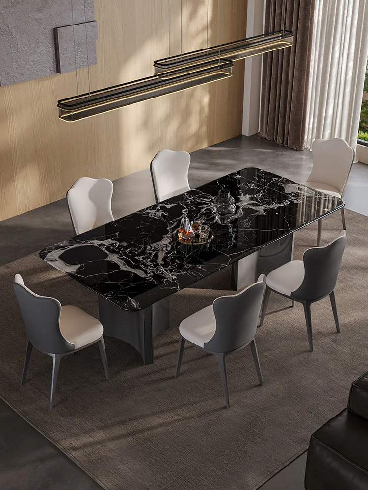 Imported natural Venice brown luxury stone dining table light luxury high-end rectangular household marble dining table
Imported natural Venice brown luxury stone dining table light luxury high-end rectangular household marble dining table