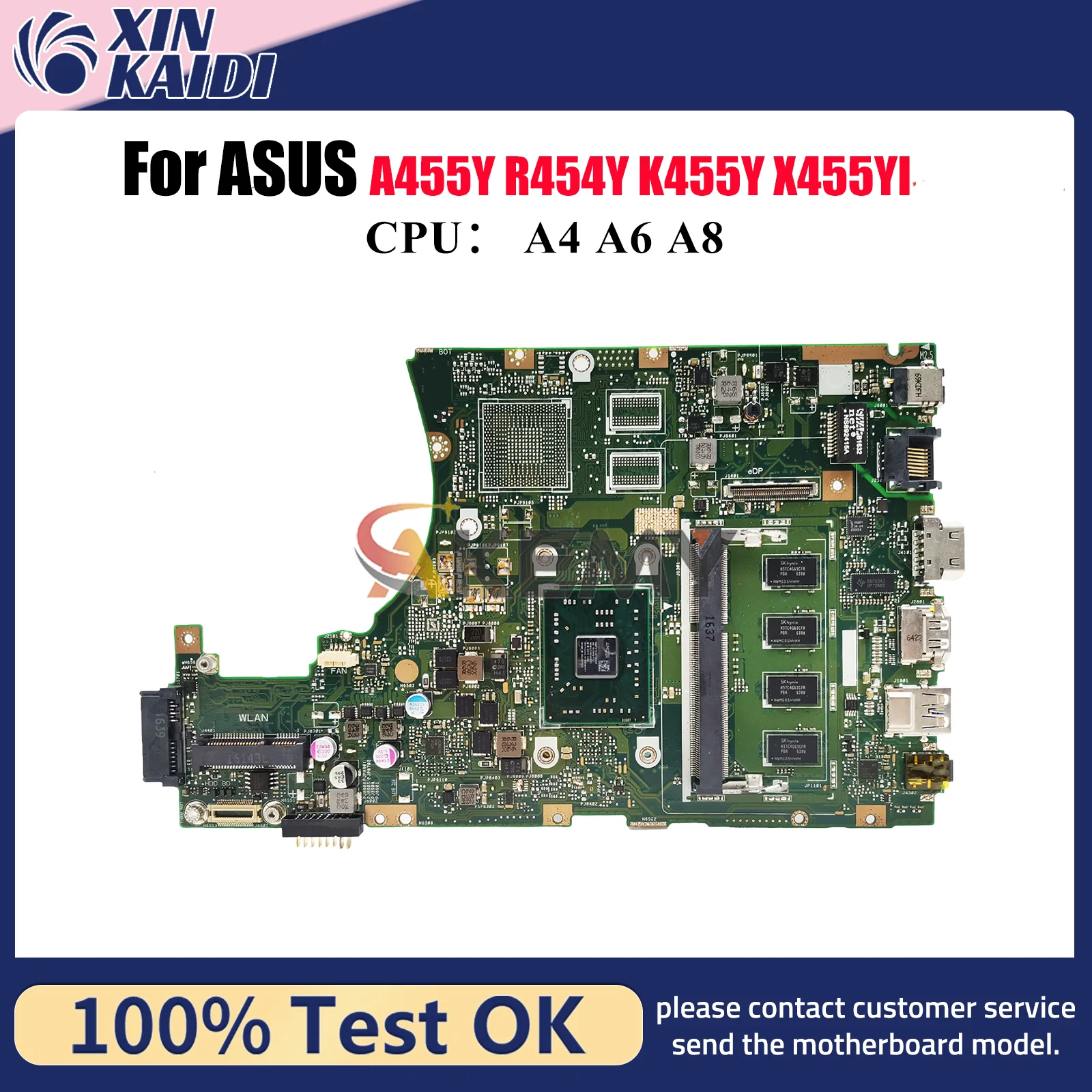 X455YA Laptop Motherboard For ASUS VivoBook A455Y R455Y F455Y X455Y R454Y X455YI K455Y Mainboard With A4 A6 A8 CPU tests OK stk
X455YA Laptop Motherboard For ASUS VivoBook A455Y R455Y F455Y X455Y R454Y X455YI K455Y Mainboard With A4 A6 A8 CPU tests OK stk