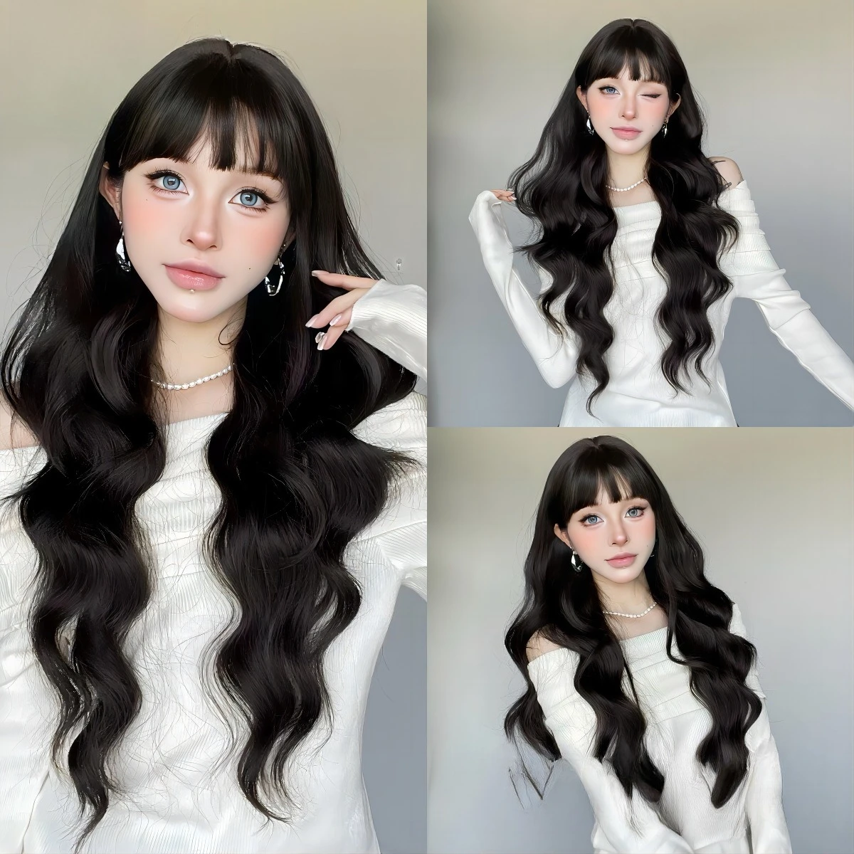 Synthetic Women's Long Hair Full Head Cap Wig, Realistic Human Hair Natural Full Top Long Wavy Hair
Synthetic Women's Long Hair Full Head Cap Wig, Realistic Human Hair Natural Full Top Long Wavy Hair
