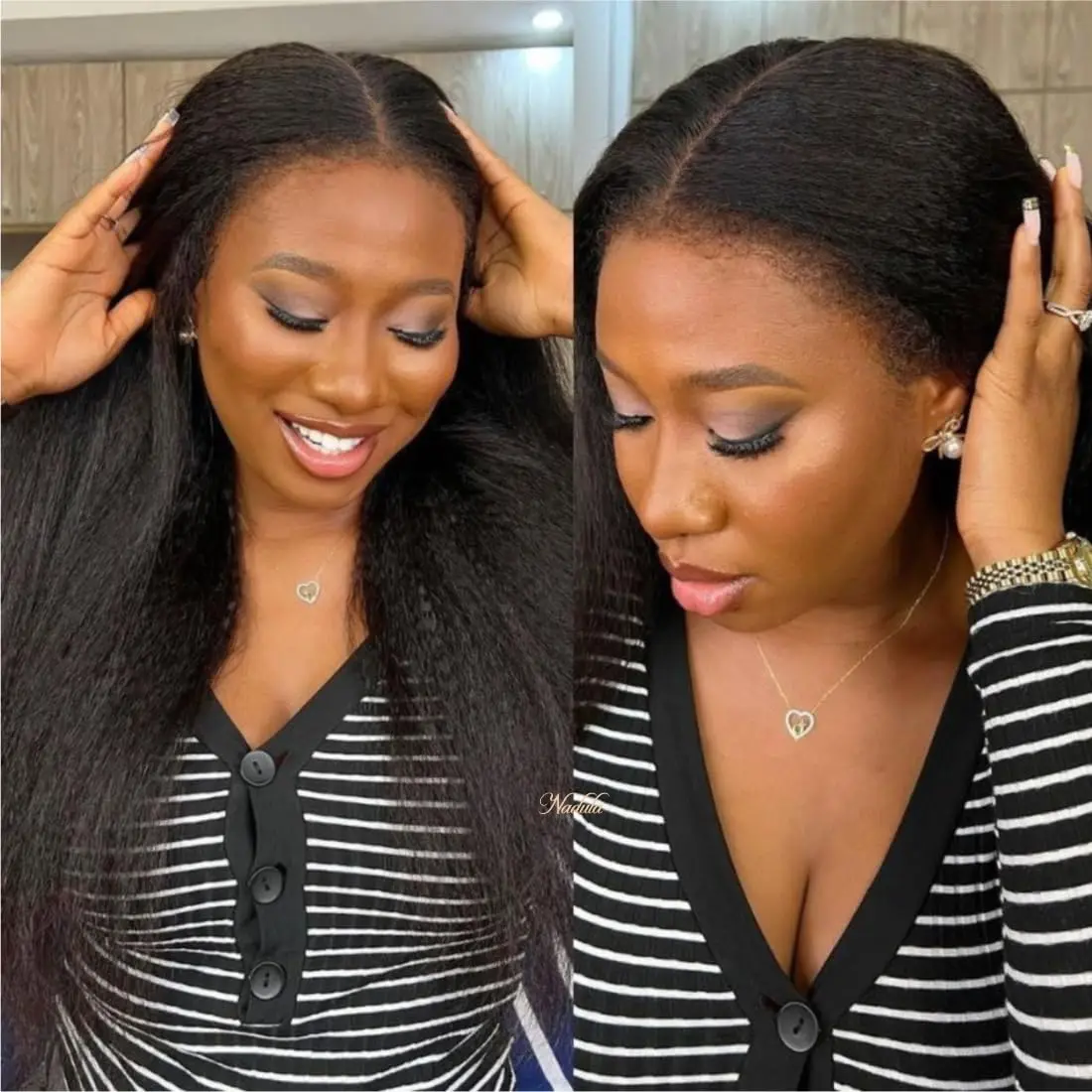 220% Density 4X4 Lace Closure Wigs 4C Kinky Curly Edges Hairline Brazilian Yaki Straight Wig Kinky Straight Lace Front Wigs
220% Density 4X4 Lace Closure Wigs 4C Kinky Curly Edges Hairline Brazilian Yaki Straight Wig Kinky Straight Lace Front Wigs