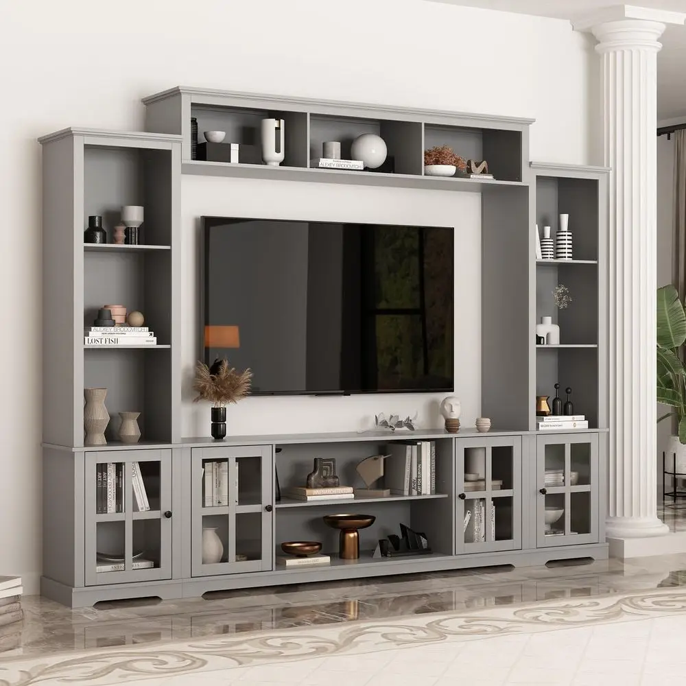 65 TV Wall Unit with Shelves - Modern Entertainment Center for Living Room, Bedroom, Home Theater, Grey
65 TV Wall Unit with Shelves - Modern Entertainment Center for Living Room, Bedroom, Home Theater, Grey