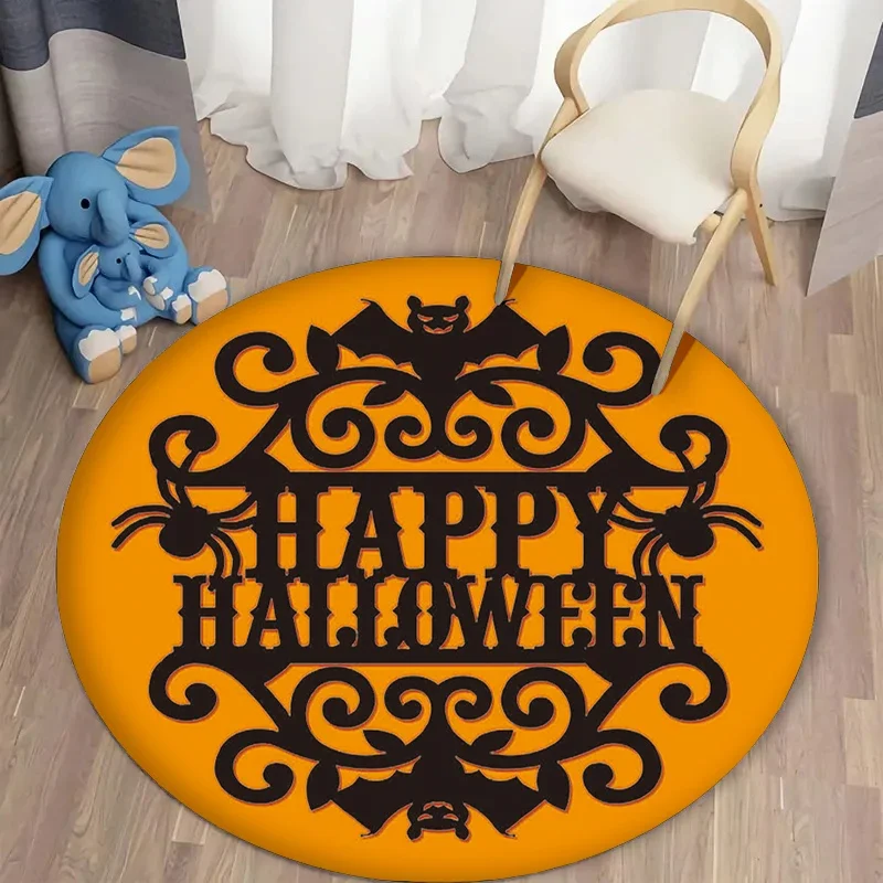 Halloween atmosphere carpet living room bedroom bathroom mat children play round floor mat home decoration
Halloween atmosphere carpet living room bedroom bathroom mat children play round floor mat home decoration