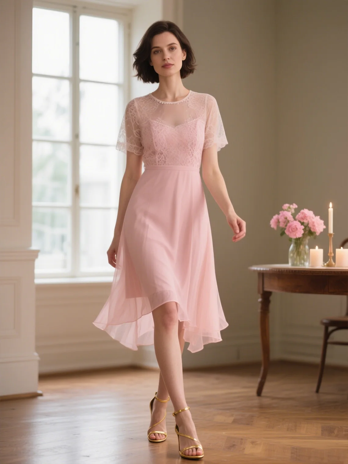 Elegant A-Line Mother of the Bride Dress Prom Gown Tea Length Scoop Neck Short Sleeves Chiffon Appliques 2025 free customized
Elegant A-Line Mother of the Bride Dress Prom Gown Tea Length Scoop Neck Short Sleeves Chiffon Appliques 2025 free customized