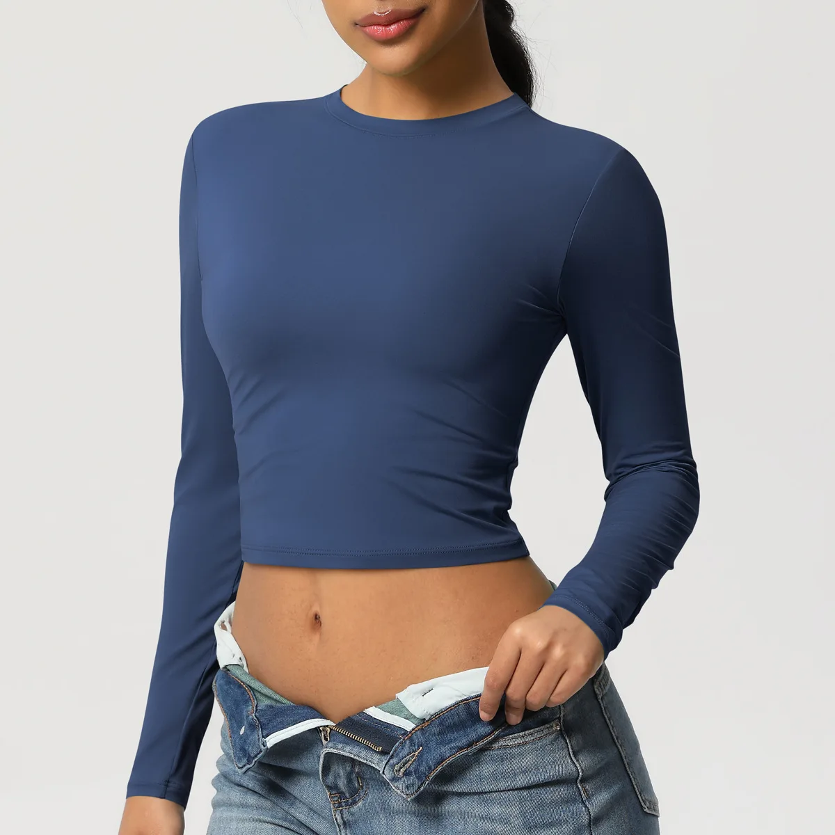 Women Yoga T-shirts Solid Sports Top Long Sleeve Gym Workout Running Shirts Sexy Exposed Navel Quick Dry Fitness Gym Sport Wear
Women Yoga T-shirts Solid Sports Top Long Sleeve Gym Workout Running Shirts Sexy Exposed Navel Quick Dry Fitness Gym Sport Wear