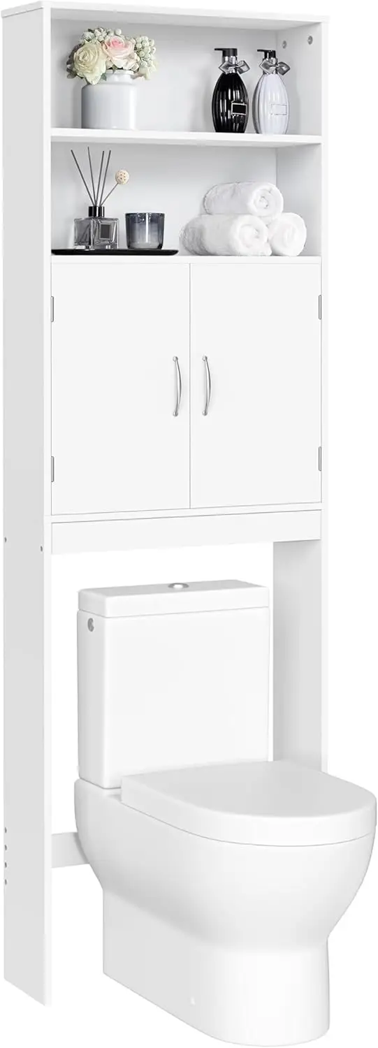 Over The Toilet Storage, Taller Bathroom Organizer Space-Saving Storage Cabinet with Adjustable Shelves and Double Doors, 77
Over The Toilet Storage, Taller Bathroom Organizer Space-Saving Storage Cabinet with Adjustable Shelves and Double Doors, 77