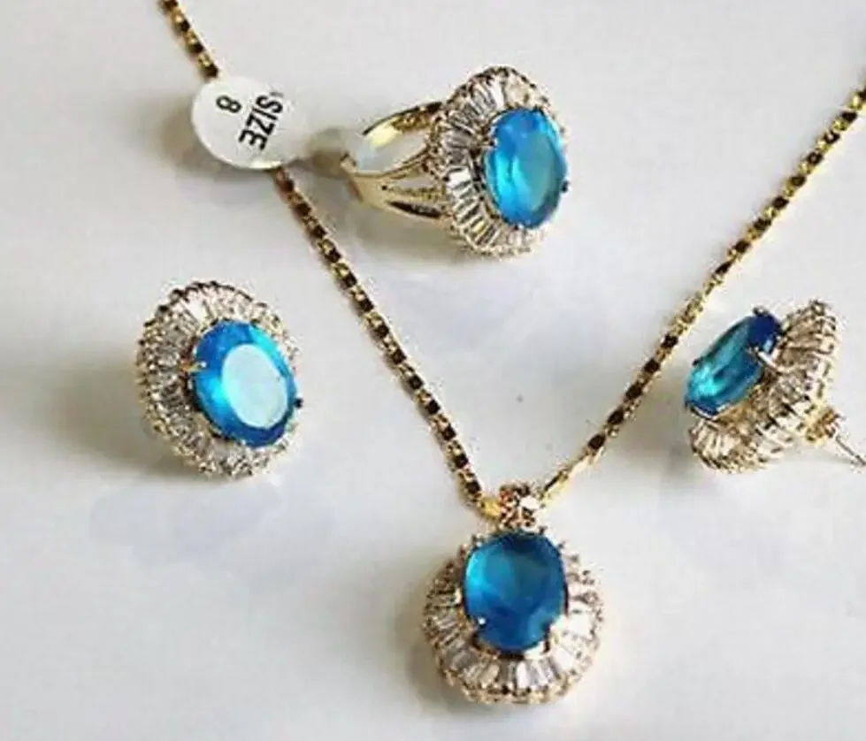 Fine 10-14mm blue zircon beads 18KGP earring ring pendant set AAA style 100% Natural jade Noble Fine jewe
Fine 10-14mm blue zircon beads 18KGP earring ring pendant set AAA style 100% Natural jade Noble Fine jewe