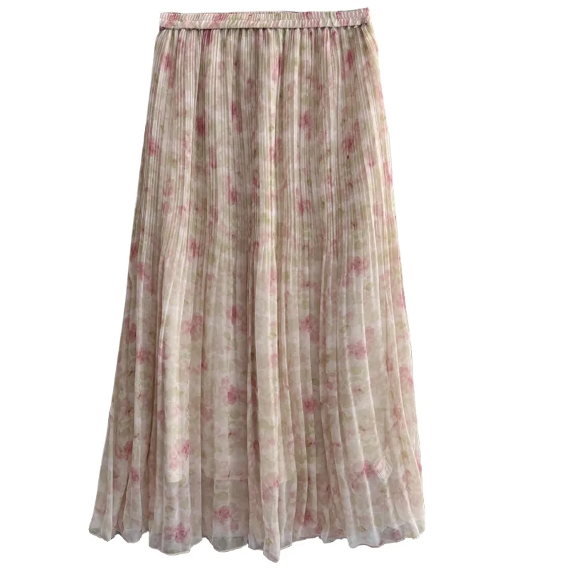 2025 New Summer Elegant Fresh Oil Painting Flower Long Skirts for Women High Waist Thin A-shaped Chiffon Pleated Skirt
2025 New Summer Elegant Fresh Oil Painting Flower Long Skirts for Women High Waist Thin A-shaped Chiffon Pleated Skirt