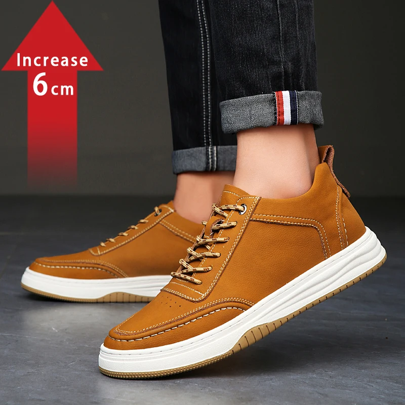 New men's sports shoes, thick brown elevator shoes, insoles increased by 6 cm, sports casual shoes, fashionable men's sneakers
New men's sports shoes, thick brown elevator shoes, insoles increased by 6 cm, sports casual shoes, fashionable men's sneakers