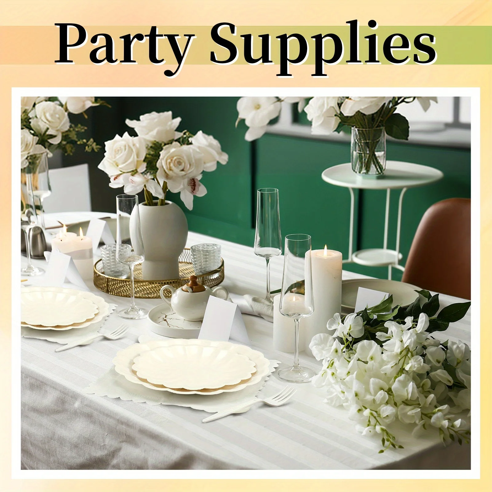 200pcs Cream Scalloped Shell Edge Plates & Napkins Set with Forks - Elegant Disposable Tableware for Wedding, Shower, Birthday P
200pcs Cream Scalloped Shell Edge Plates & Napkins Set with Forks - Elegant Disposable Tableware for Wedding, Shower, Birthday P