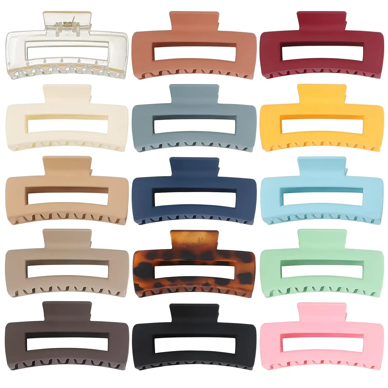 15 Pack Hair Claw Clips Big 4.1 Inch Rectangular for Women and Girls Non-slip Banana Jaw
15 Pack Hair Claw Clips Big 4.1 Inch Rectangular for Women and Girls Non-slip Banana Jaw