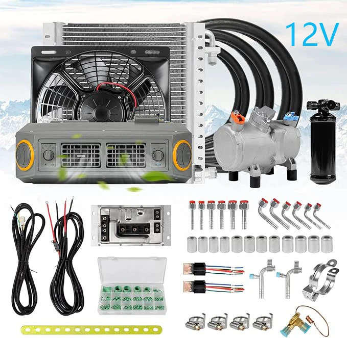 TELCOOL 12V Car Electric air Conditioning Unit DC Air Conditioning Kit Suit for Pickup Trucks, Agricultural Vehicles, RV, Trucks
TELCOOL 12V Car Electric air Conditioning Unit DC Air Conditioning Kit Suit for Pickup Trucks, Agricultural Vehicles, RV, Trucks