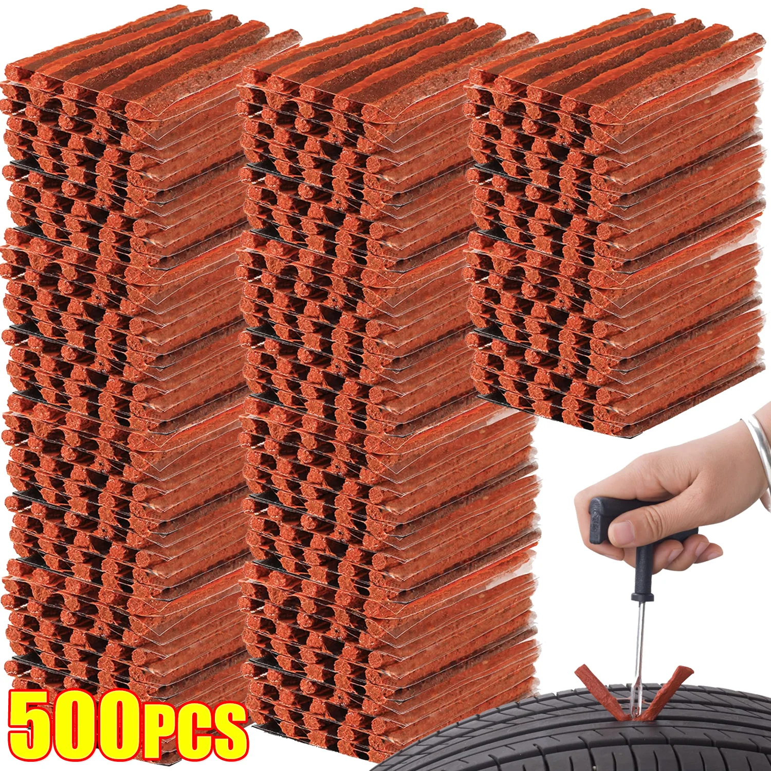 10-500Pcs Tire Repair Strips Tubeless Rubber Stiring Glue Seals for Car Motorcycle Bike Tyre Kit Wicks Worms Tools Accessories
10-500Pcs Tire Repair Strips Tubeless Rubber Stiring Glue Seals for Car Motorcycle Bike Tyre Kit Wicks Worms Tools Accessories