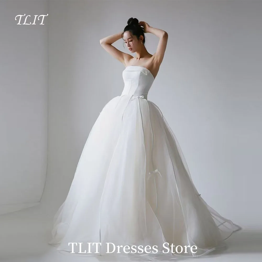 TLIT Elegant Strapless A-Line Korea Wedding Dresses Fairy Tulle Bow Bridal Gown Photo Shoot Sleeveless Customised Bridal Dress
TLIT Elegant Strapless A-Line Korea Wedding Dresses Fairy Tulle Bow Bridal Gown Photo Shoot Sleeveless Customised Bridal Dress