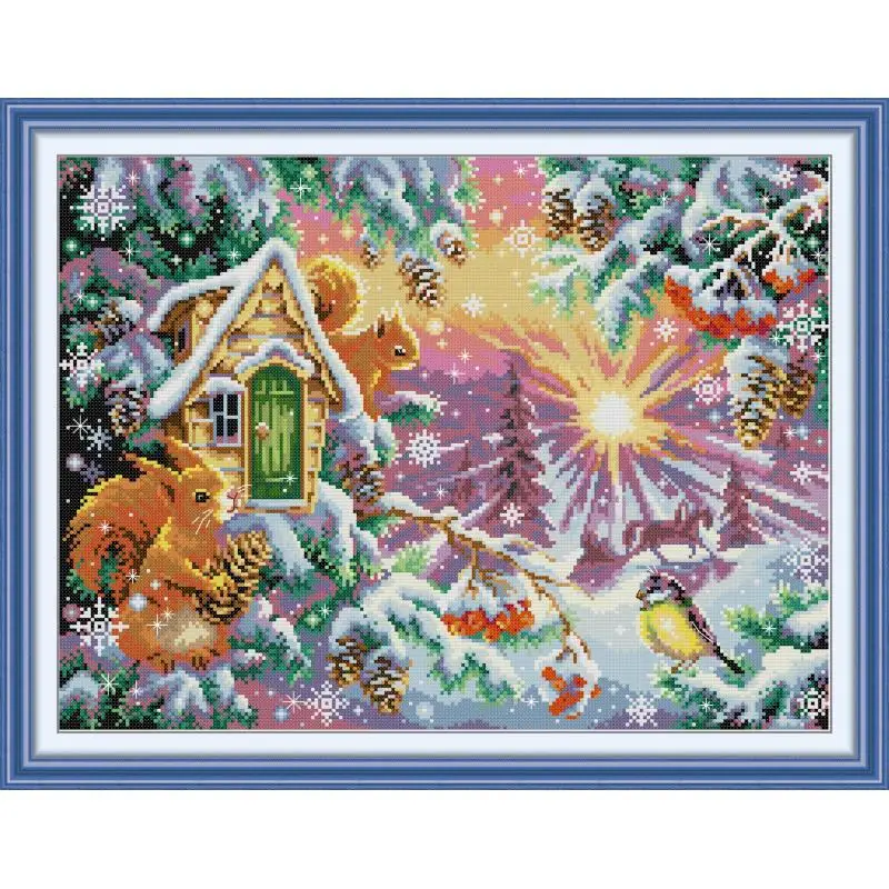 Maydear Full Cross Stitch Kit, 11CT/14CT/16CT/9CT Aida Fabric,DMC Threads Sewing Pattern Embroidery Set-Winter Morning
Maydear Full Cross Stitch Kit, 11CT/14CT/16CT/9CT Aida Fabric,DMC Threads Sewing Pattern Embroidery Set-Winter Morning