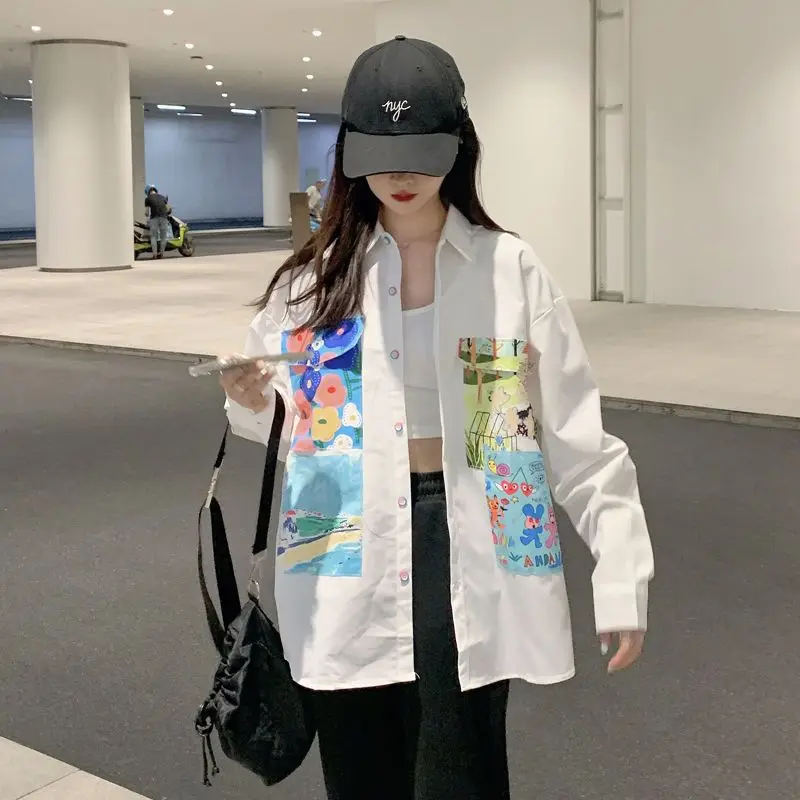 2023 New Spring and Autumn Fashion Trend Oil Painting Style Cute and Unique Printing Thin Loose Relaxed Women's Oversize Shirt
2023 New Spring and Autumn Fashion Trend Oil Painting Style Cute and Unique Printing Thin Loose Relaxed Women's Oversize Shirt