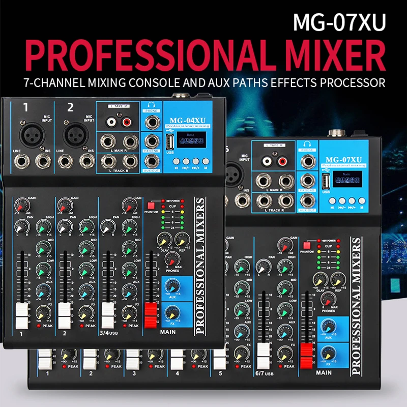F4+Four channel reverb mixing console, small home karaoke computer, USB recording, video conferencing, 4-channel console
F4+Four channel reverb mixing console, small home karaoke computer, USB recording, video conferencing, 4-channel console
