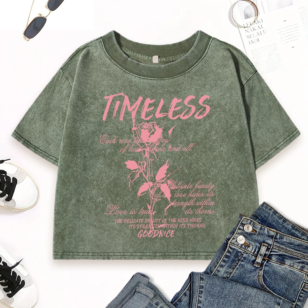 Timeless Love Flowers Prints Washed Slim T Shirts Women Fashion Street T-Shirt Fitness Summer Short Sleeve Cotton Crop Top
Timeless Love Flowers Prints Washed Slim T Shirts Women Fashion Street T-Shirt Fitness Summer Short Sleeve Cotton Crop Top