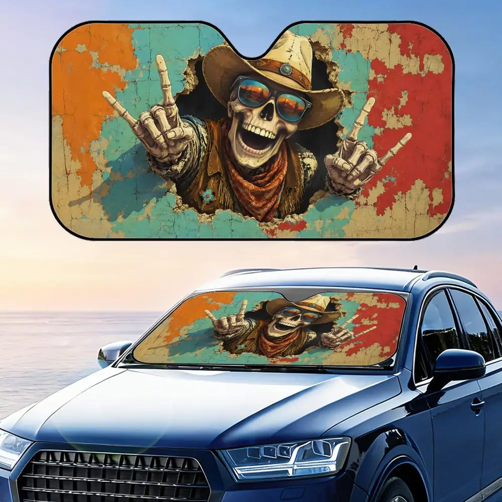 Funny Peeking Skeleton Sun Visor Car Front Windshield Sun Shade Foldable Reflective UV Protection Heat Insulation Cover
Funny Peeking Skeleton Sun Visor Car Front Windshield Sun Shade Foldable Reflective UV Protection Heat Insulation Cover