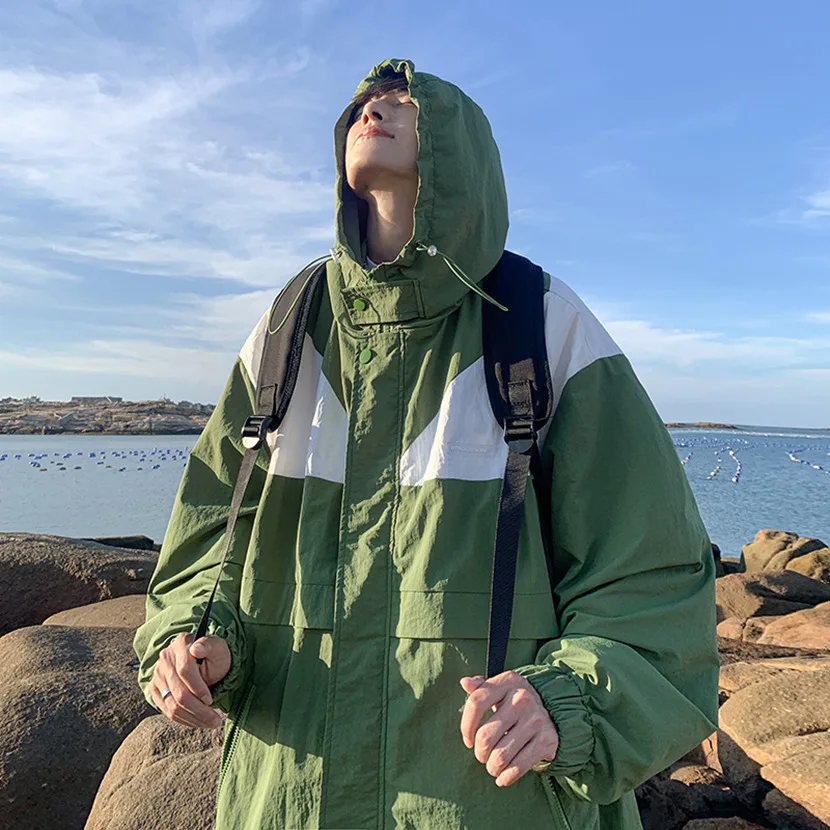 Мужская куртка American Sle для активного отдыха, осенняя, с цветными блоками, с капюшоном, свободного кроя, рабочая, ветрозащитная, с длинными рукавами, на молнии
Мужская куртка American Sle для активного отдыха, осенняя, с цветными блоками, с капюшоном, свободного кроя, рабочая, ветрозащитная, с длинными рукавами, на молнии