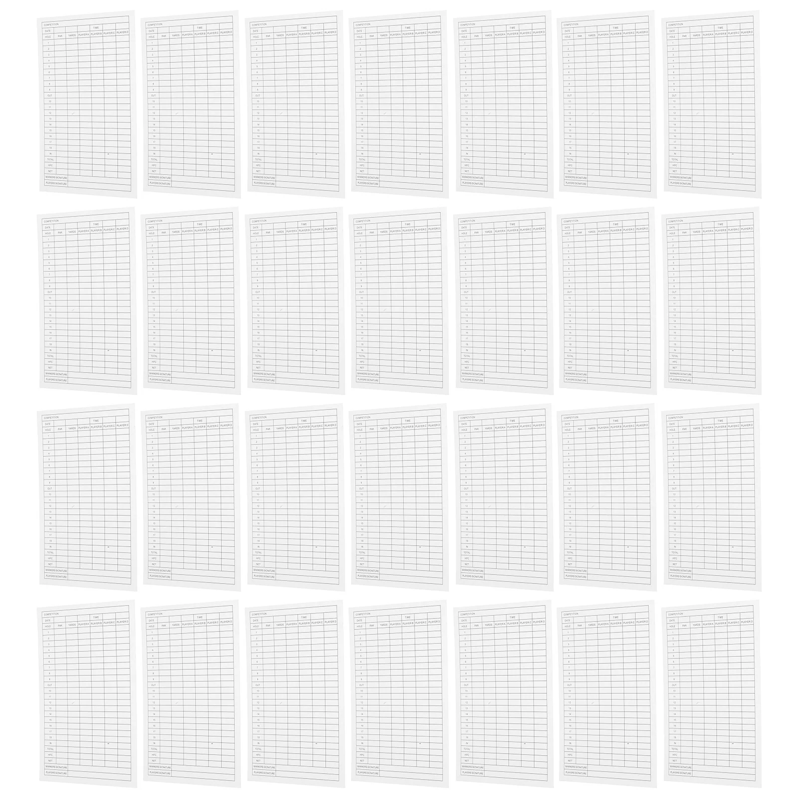 30pcs Number Record Tools Player Score Cards Score Paper for Outdoor Sports Score Cards golfs scorecards
30pcs Number Record Tools Player Score Cards Score Paper for Outdoor Sports Score Cards golfs scorecards