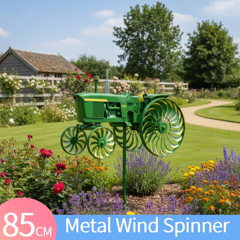 Metal Wind Spinner with Rotating Wheels Green Tractor Windmill Stake Decorative Windmill for Garden Yard Patio Lawn Decor
Metal Wind Spinner with Rotating Wheels Green Tractor Windmill Stake Decorative Windmill for Garden Yard Patio Lawn Decor