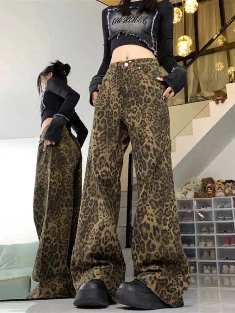 Leopard Print Women's Jeans, Loose Wide-leg Jeans, Mini Casual Pants, Fashionable Streetwear, Popular Hip-hop Clothing
Leopard Print Women's Jeans, Loose Wide-leg Jeans, Mini Casual Pants, Fashionable Streetwear, Popular Hip-hop Clothing