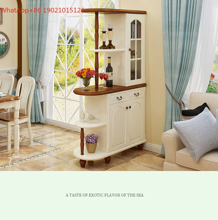 American porch partition wine cabinet double-sided painted solid wood simple side cabinet
American porch partition wine cabinet double-sided painted solid wood simple side cabinet