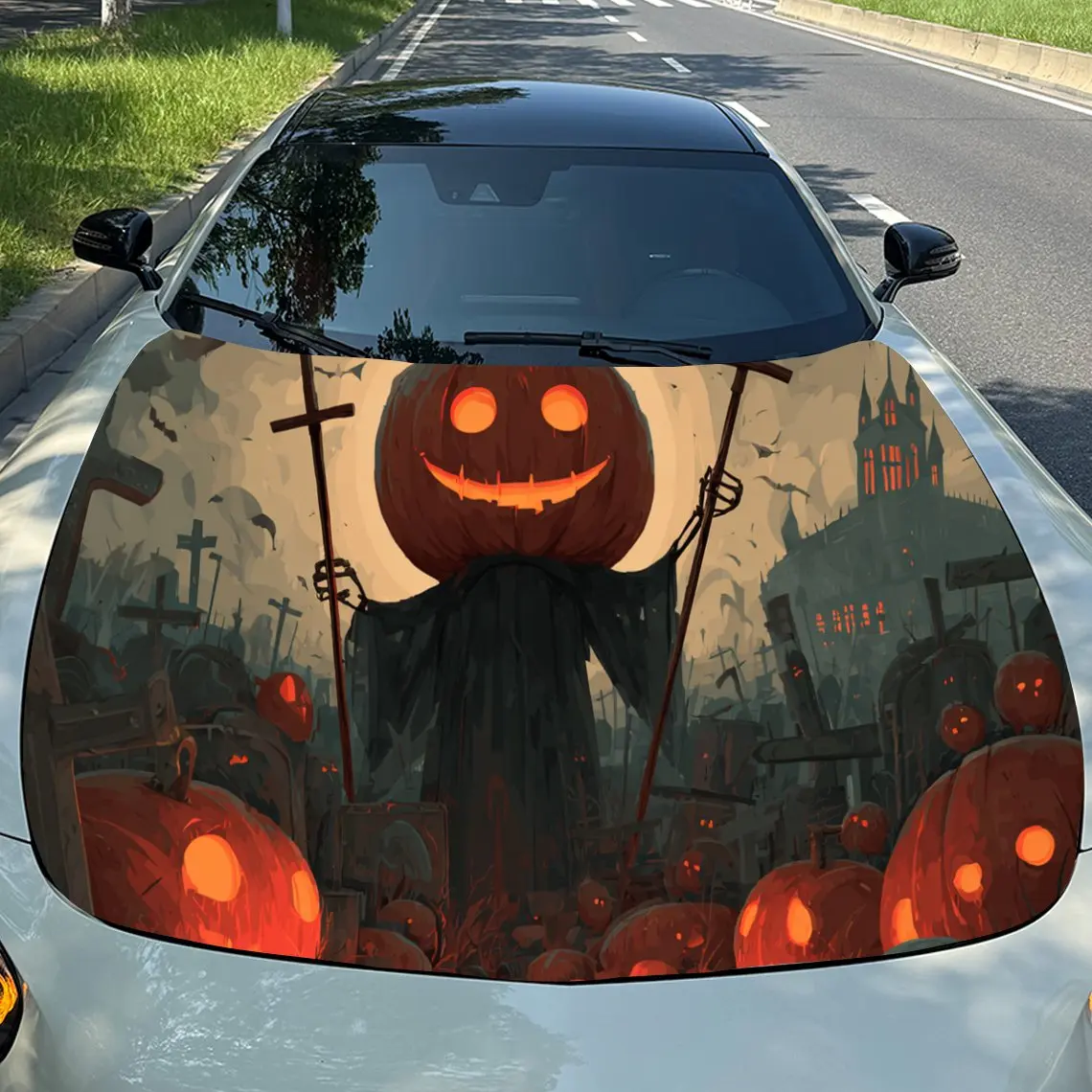 Halloween Grim Reaper and Pumpkins Car Engine Hood Vinyl Wraps Sticker, Trendy Auto Cover Decal, Waterproof Self-adhesive Vehicl
Halloween Grim Reaper and Pumpkins Car Engine Hood Vinyl Wraps Sticker, Trendy Auto Cover Decal, Waterproof Self-adhesive Vehicl