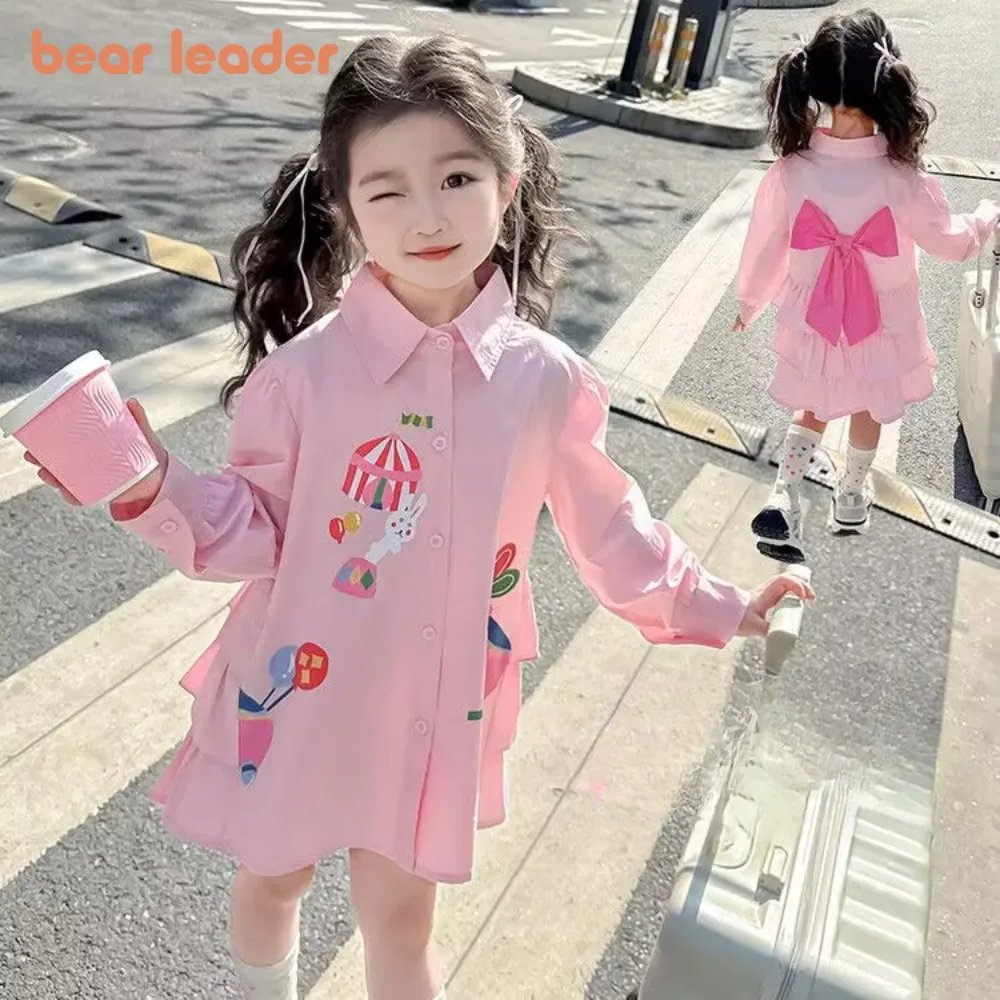 Розовые платья для девочек с мультяшным принтом медведя, осеннее корейское модное платье-рубашка с длинными рукавами и лацканами, повседневная детская одежда
Розовые платья для девочек с мультяшным принтом медведя, осеннее корейское модное платье-рубашка с длинными рукавами и лацканами, повседневная детская одежда