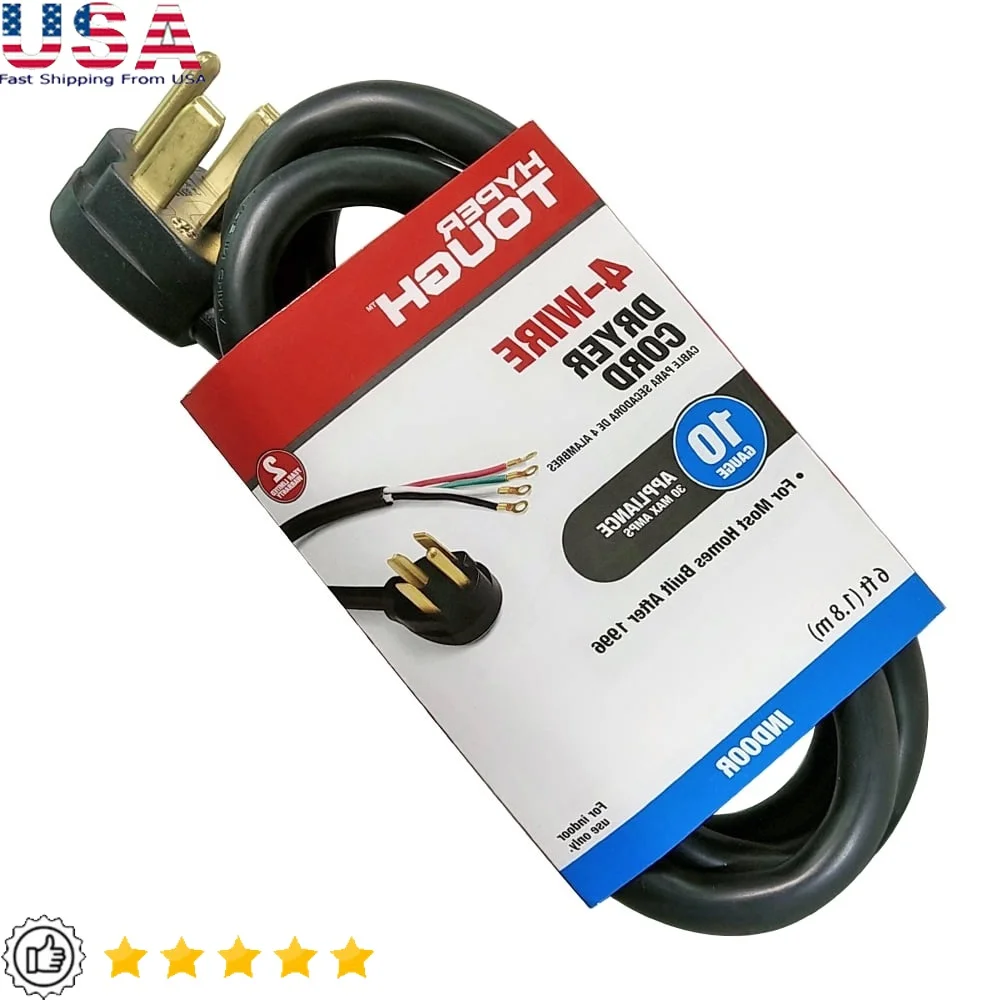 6 футов 10AWG 4-контактный шнур питания для сушилки NEMA 14-30 угловая вилка для внутреннего использования, аксессуар для бытовой техники, домашний декор
6 футов 10AWG 4-контактный шнур питания для сушилки NEMA 14-30 угловая вилка для внутреннего использования, аксессуар для бытовой техники, домашний декор