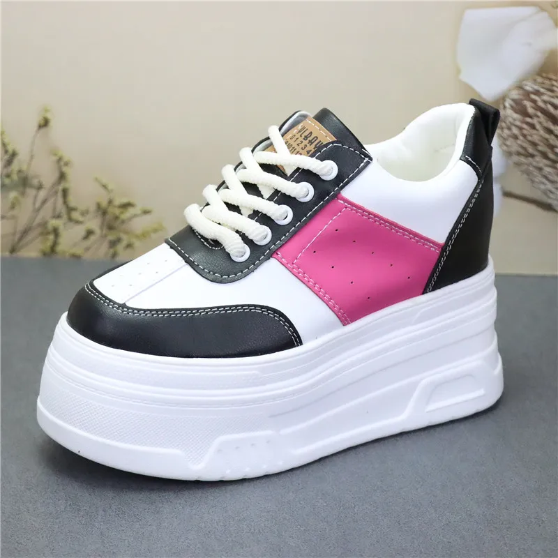 White Casual Chunky Sole Women's Sneakers with 12cm Inner Heel, Fashion Color Block Design Comfortable Slip-On Large Size Shoes
White Casual Chunky Sole Women's Sneakers with 12cm Inner Heel, Fashion Color Block Design Comfortable Slip-On Large Size Shoes