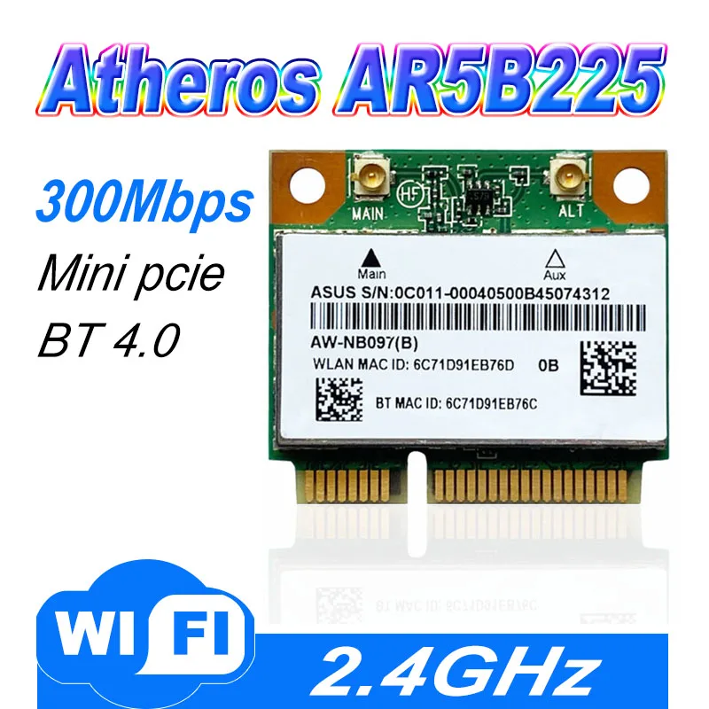 Wi-Fi беспроводная N и Bluetooth 4,0 комбинированная половинная мини PCI-E карта AR5B225
Wi-Fi беспроводная N и Bluetooth 4,0 комбинированная половинная мини PCI-E карта AR5B225