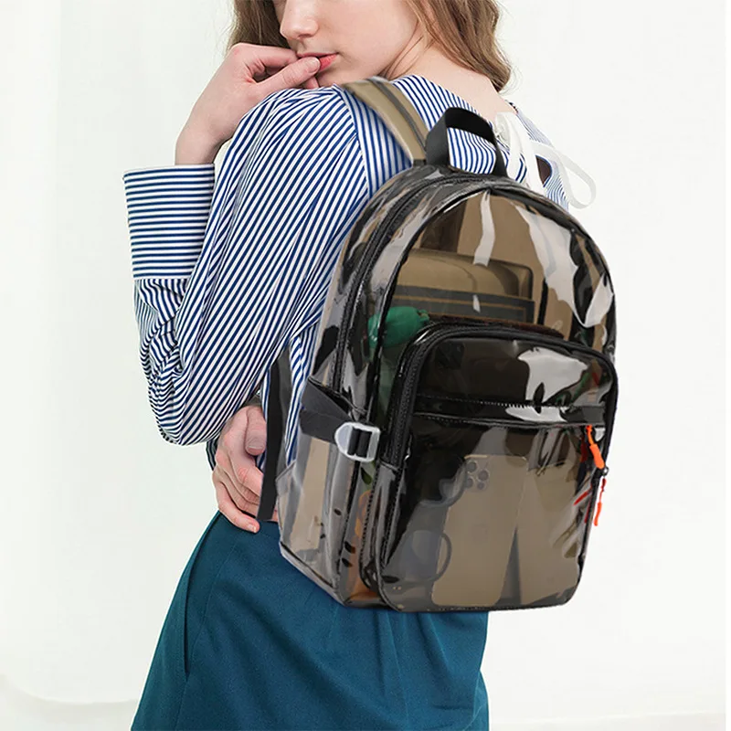 New transparent PVC shoulders backpack fashion wind tide students backpack casual high color value large capacity schoolbag
New transparent PVC shoulders backpack fashion wind tide students backpack casual high color value large capacity schoolbag