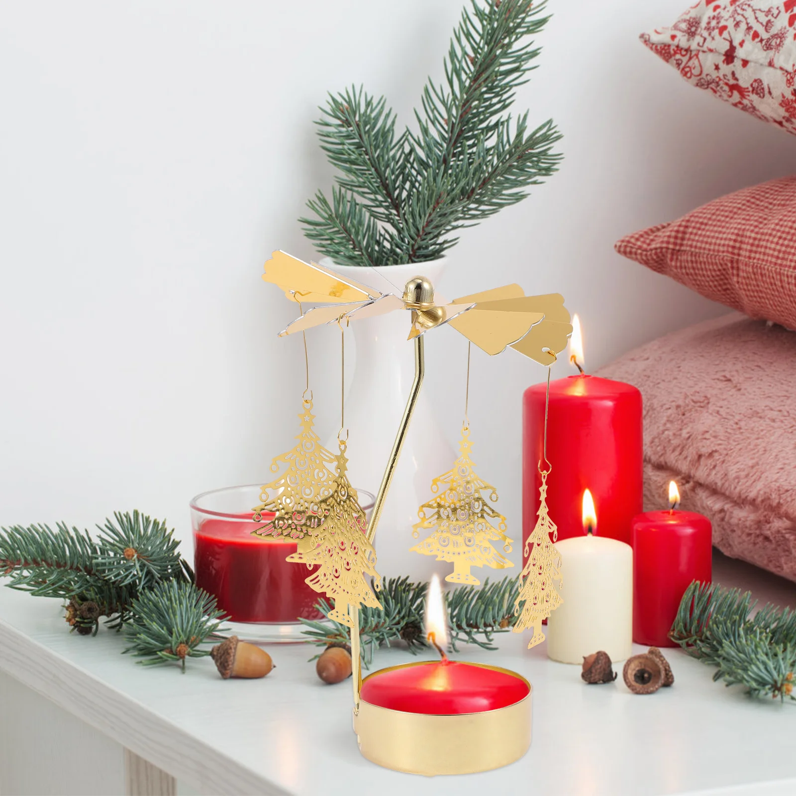 1pc Rotating Candlestick Iron Art Holder Christmas Decoration Tabletop Decorative Candleholder Party Wedding Festival
1pc Rotating Candlestick Iron Art Holder Christmas Decoration Tabletop Decorative Candleholder Party Wedding Festival