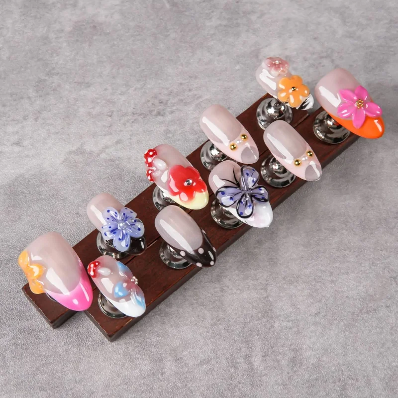 Handmade Nude Almond Press On Nails Colorful 3D Butterfly Flower Polka Dot French Cute Summer Reusable False Nail Tips for Women
Handmade Nude Almond Press On Nails Colorful 3D Butterfly Flower Polka Dot French Cute Summer Reusable False Nail Tips for Women
