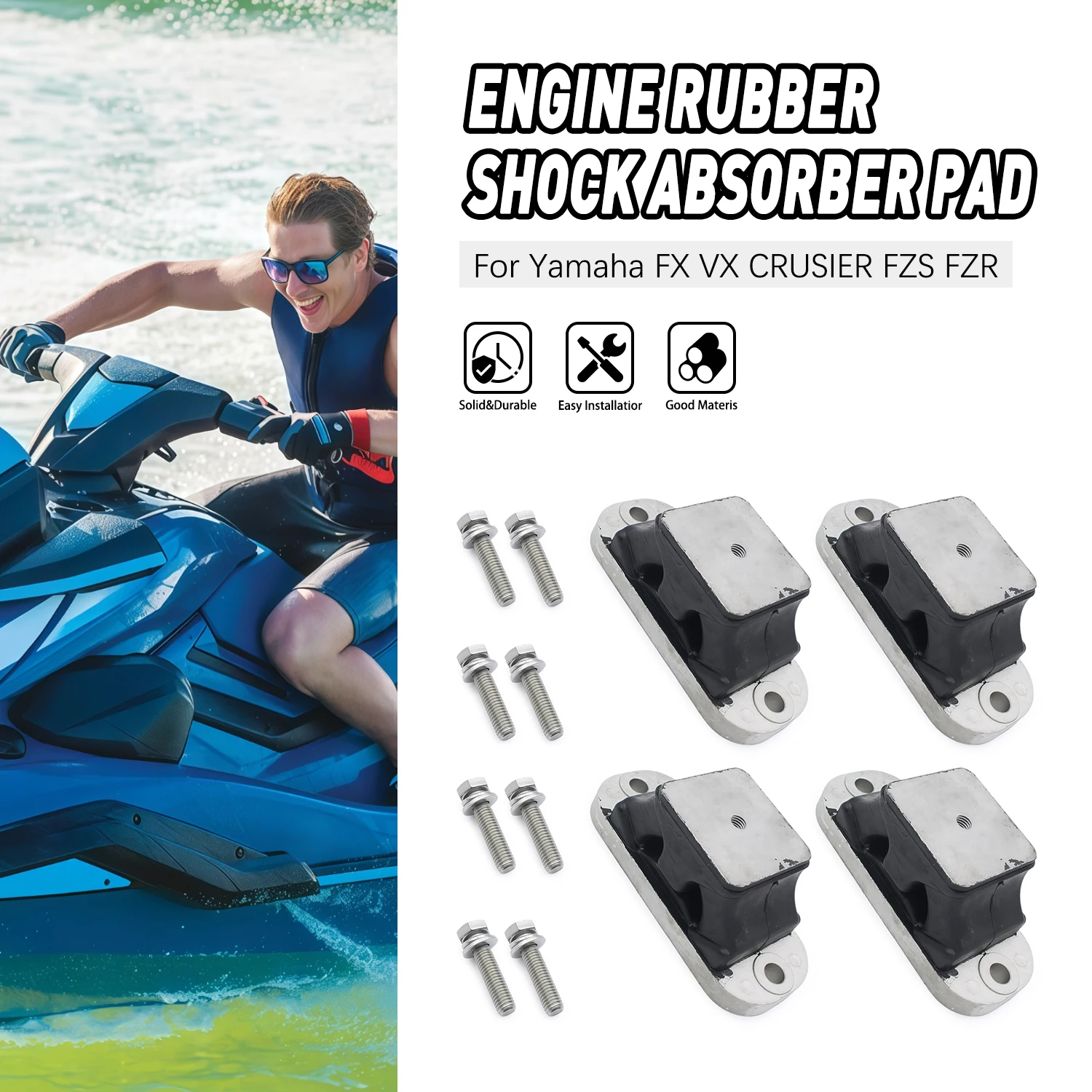 Engine Motor Mount Rubber Bracket 4PCS Motorcycle Accessories For Yamaha WAVERUNNER FX VX CRUSIER FZS FZR 67X-44517-10-00
Engine Motor Mount Rubber Bracket 4PCS Motorcycle Accessories For Yamaha WAVERUNNER FX VX CRUSIER FZS FZR 67X-44517-10-00