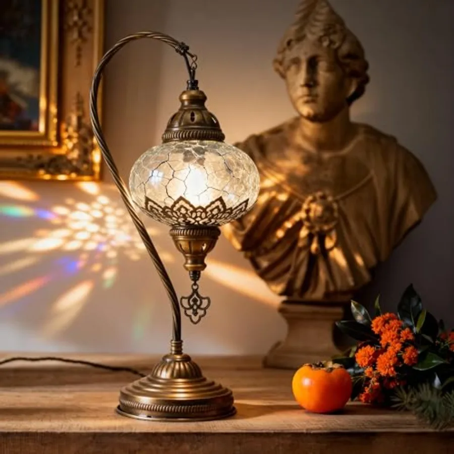 Turkish Moroccan Clear Glass Swan Neck Table Lamp Authentic Vintage Bohemian Lamp Shade Tiffany Style Gooseneck Office Living R
Turkish Moroccan Clear Glass Swan Neck Table Lamp Authentic Vintage Bohemian Lamp Shade Tiffany Style Gooseneck Office Living R