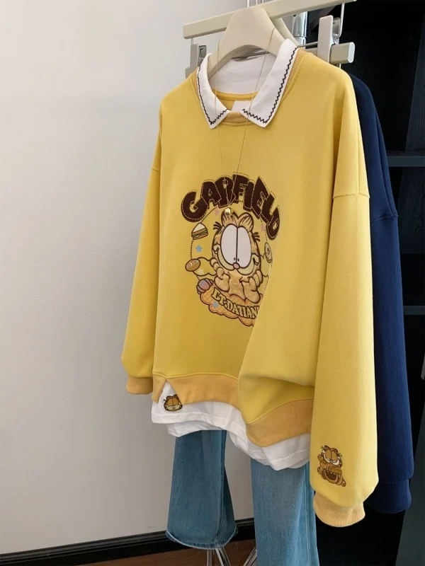 Embroidered Neck Fleece Lined Sweatshirt Loose Women's Fashion Anti-Aging Trendy Korean Style Commute Suitable
Embroidered Neck Fleece Lined Sweatshirt Loose Women's Fashion Anti-Aging Trendy Korean Style Commute Suitable