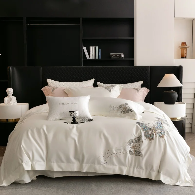 2025 New Luxury Butterfly Embroidery Bedding Set 1000TC Egyptian Cotton Duvet Cover Bed Sheet Set Or Fitted Sheet Pillowcases
2025 New Luxury Butterfly Embroidery Bedding Set 1000TC Egyptian Cotton Duvet Cover Bed Sheet Set Or Fitted Sheet Pillowcases