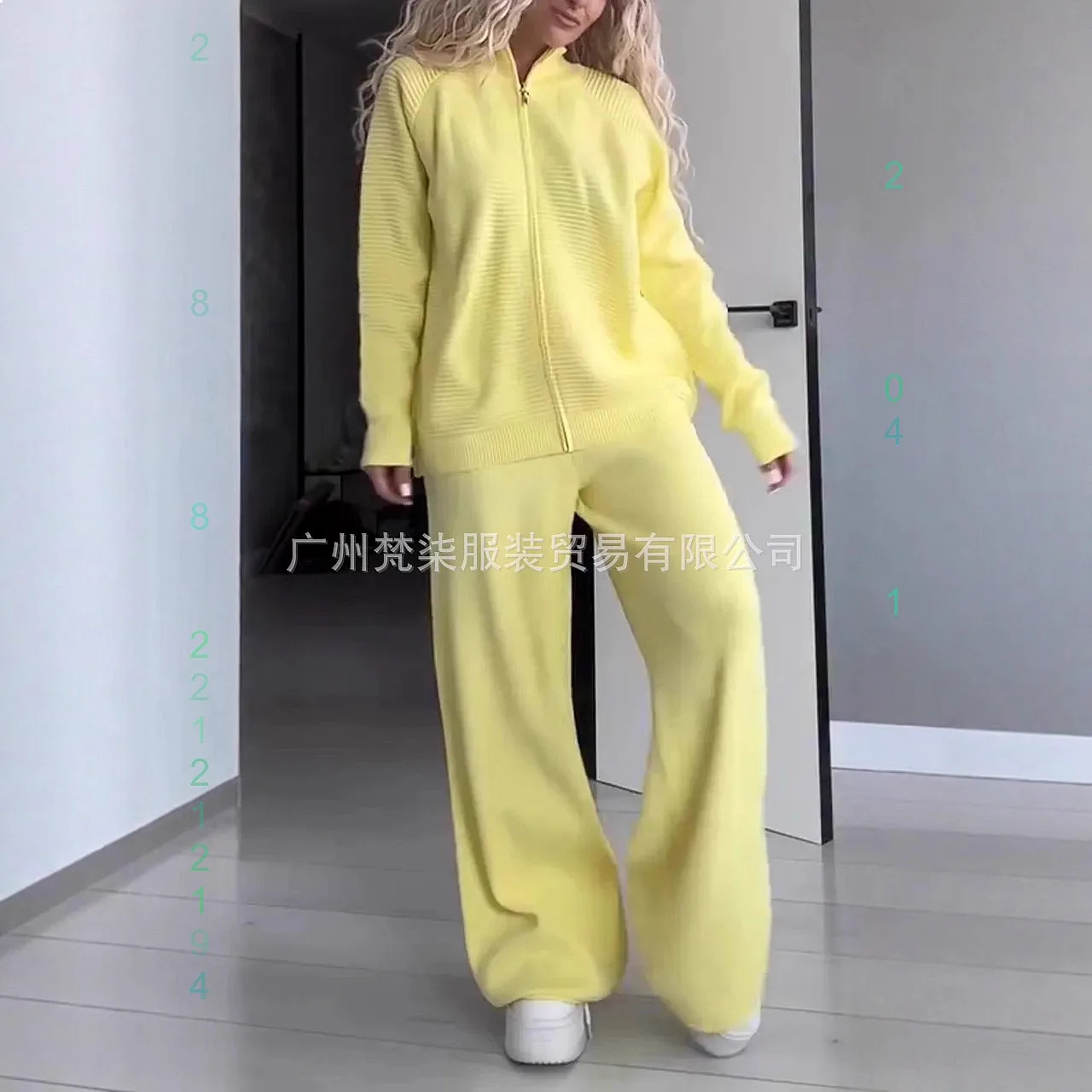 Pure Color Knit Long Sleeve Striped Blazer Jumpsuit Matching Set for Women Spring Summer
Pure Color Knit Long Sleeve Striped Blazer Jumpsuit Matching Set for Women Spring Summer